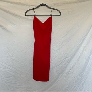 Red midi bodycon dress